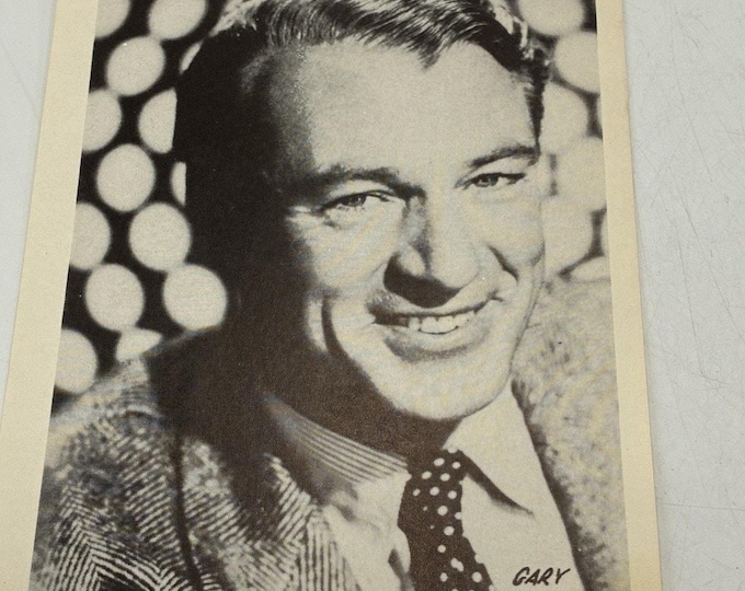Vintage Gary Cooper Photo Print Arcade Exhibit Card Hollywood
