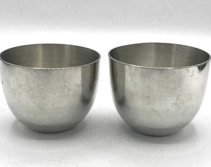 Vintage Kirk Stieff Monticello Jefferson P50 Pewter Cups Set of 2 Small 3 Inch