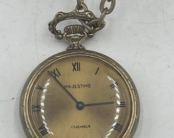 Vintage Majestime Pocket Watch, 17 Jewel Watch, Shock Pro