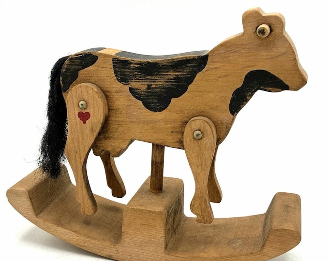 Wildwood of W. Va. wooden rocking horse / cow toy, Terra Alta, John J. Hart
