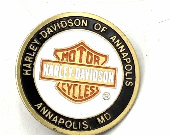 Harley Davidson of Annapolis Maryland Vintage Enamel Dealer Lapel Pin 1”
