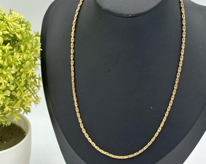 Vintage Sarah Coventry Gold Tone Textured Cable Link Chain Necklace 16 Inch
