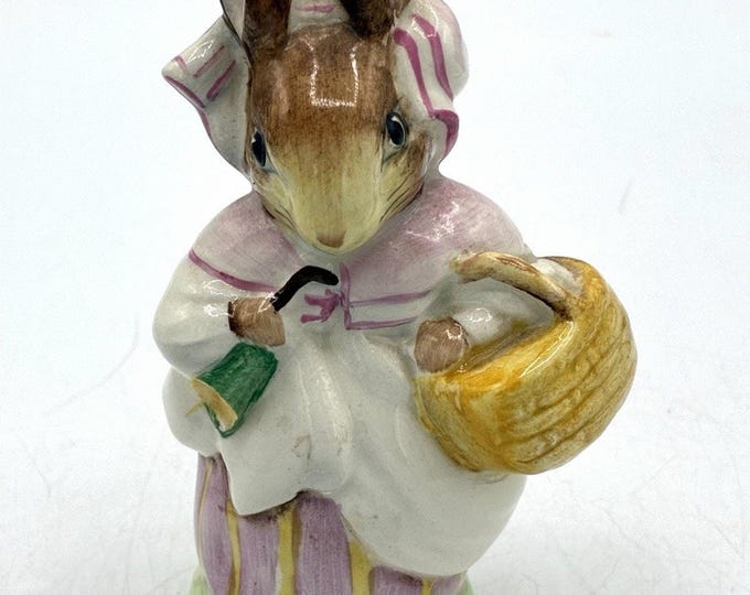 Beswick Beatrix Potter Mrs Rabbit Figurine England BP2 Brown Backstamp AS IS