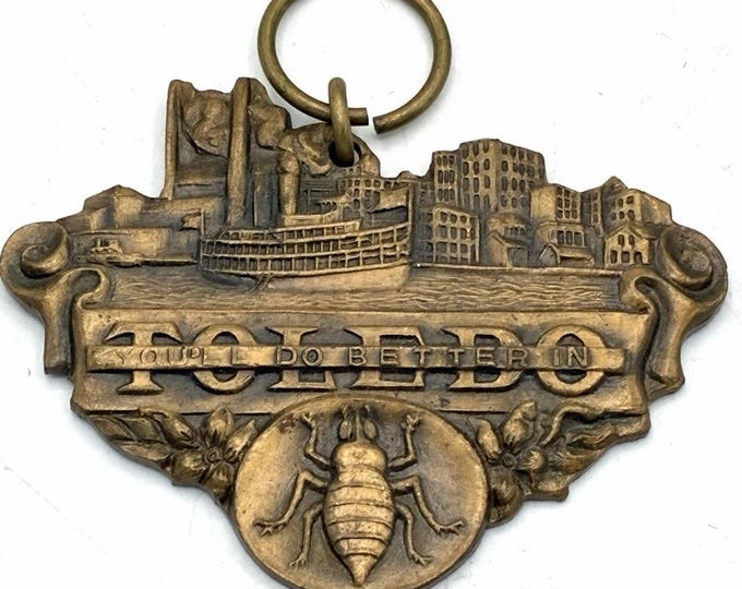 Antique Toledo Ohio Watch Fob You'll Do Better Bastian Bros Steamship Bee 1900s