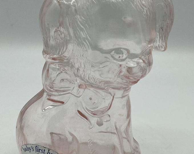 Vintage Baby’s First Bank Pink Plastic Dog