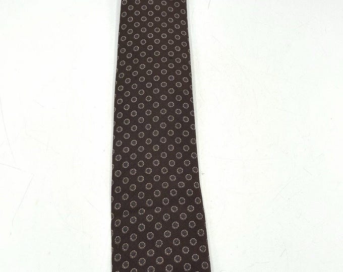 Robert Talbott Silk Tie Brown Medallion Foulard Pepper Pike Ohio Hand Sewn