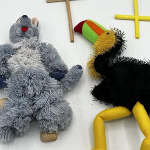 Lot of 2 Marionettes – Ganz Toucan & Vintage Wolf Puppet – Read Description