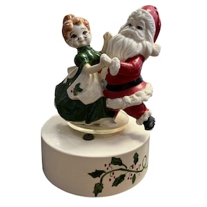Vintage Santa Music Box Japan - Etsy