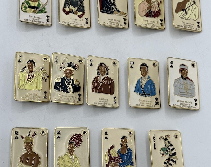 Rare Vtg Lions Club International Pin Set Deck Cards Native American Tribes