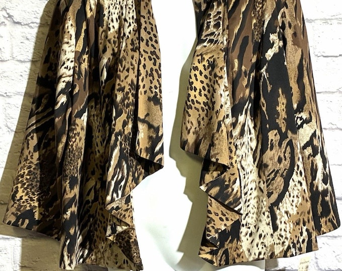 Dressbarn XL NWT Animal Print Draped Open Front Topper Jacket Leopard