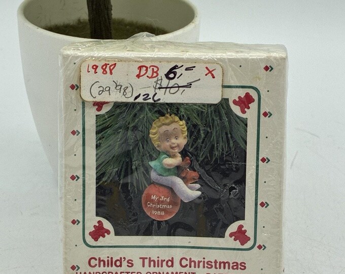 Hallmark Keepsake 1988 Child's Third Christmas Ornament with Box Vintage