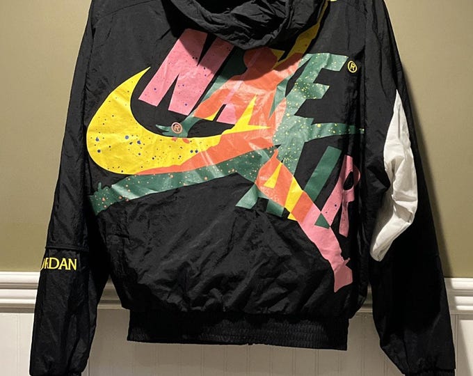 Nike Michael Jordan 23 Chicago bulls Air Zippered M Windbreaker Jacket w/ Hood
