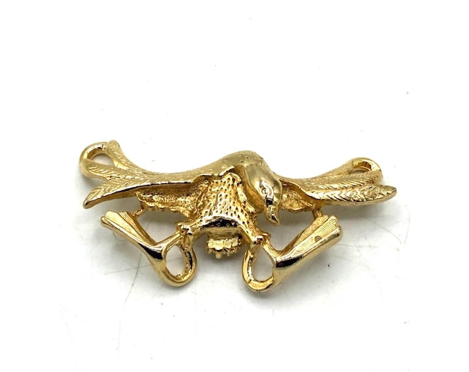 Vintage Signed DDK Figural Bird Pendant Gold Tone Sculptural Duck