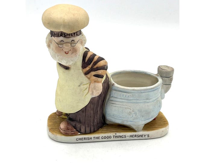 Vintage Hershey's Cherish the Good Things Chef Figurine Candle Tea Light Holder