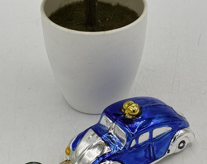 Christborn Glass Car Ornament Mouth Blown Hand Painted Made Germany Bavaria Tag