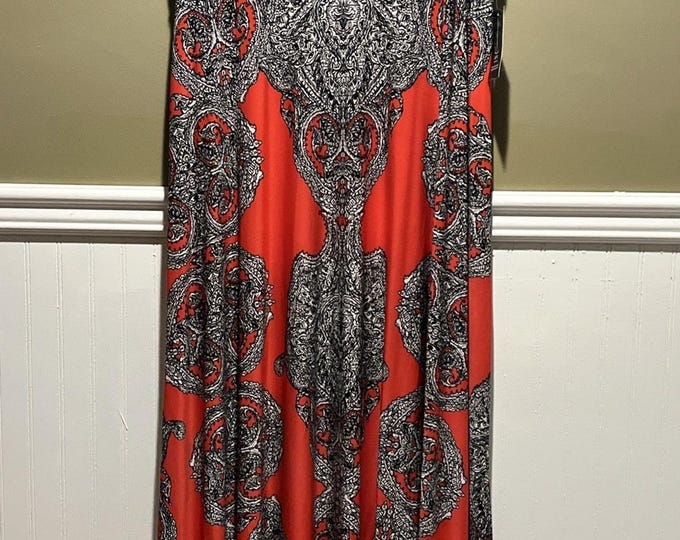 INC Red Paisley Maxi Skirt – Stretch Women’s Medium NWT