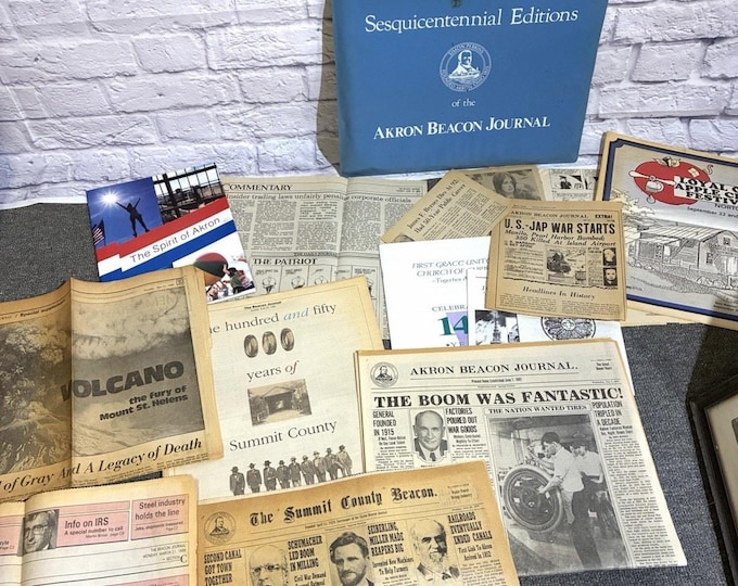 Akron Ohio History Lot Beacon Journal Sesquicentennial Summit County Ephemera