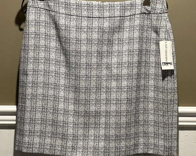 Bar III NWT Black White Tweed Skirt Size 8