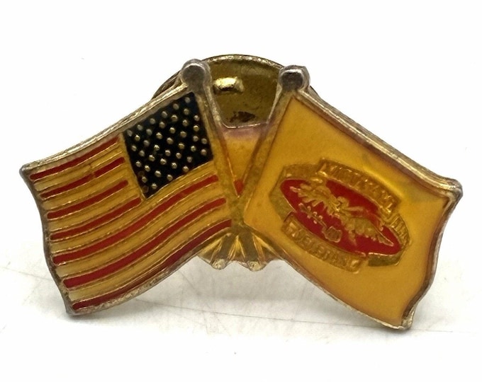 Vietnam Veteran American Flag Enamel Lapel Pin US Military Veterans Pin