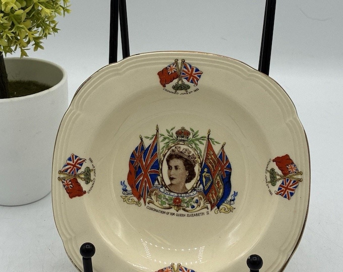 Alfred Meakin 1953 Queen Elizabeth II Coronation Plate England June 2nd 6"