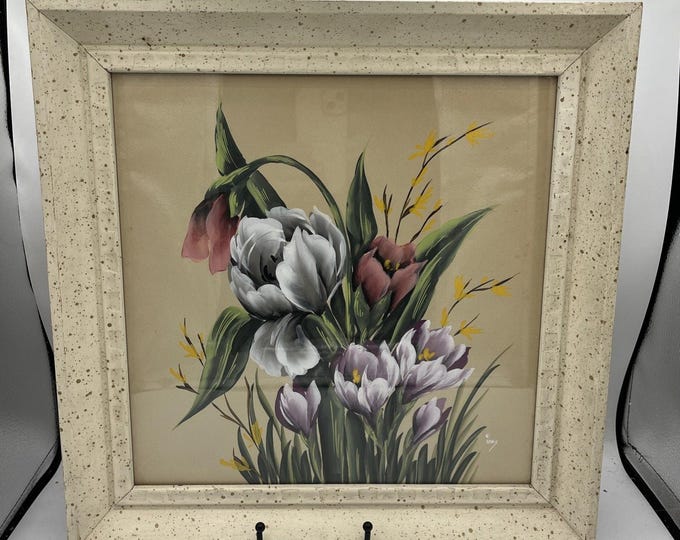 Vintage -1960s? - G. Inez - Original - Framed - Watercolor - Painting Floral