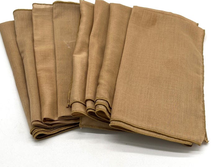 Vintage 70s/80s Brown Cloth Napkins – Set of 8 – MCM Retro Table Linens