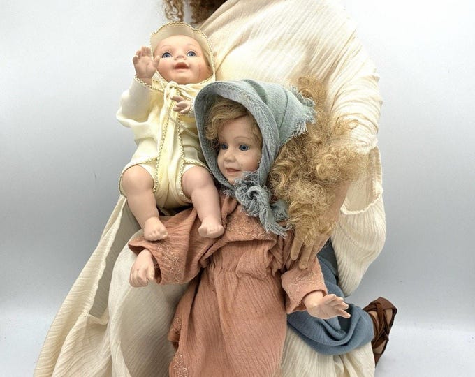 1994 Ashton Drake Let The Little Children Come to Me Jesus Doll Set Tomescu