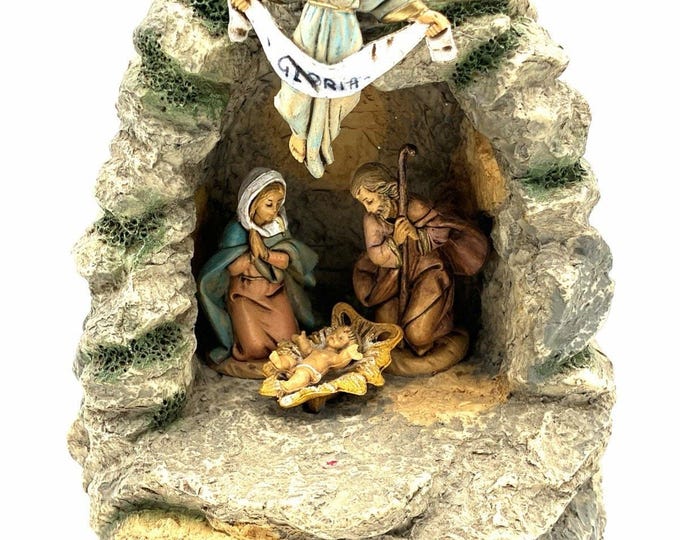 1998 Roman Fontanini Musical Lighted Nativity Cave Italy Figures Works