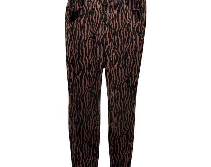 INC Animal Print Curvy Skinny Jeans Brown Black Women’s Size 8 NWOT