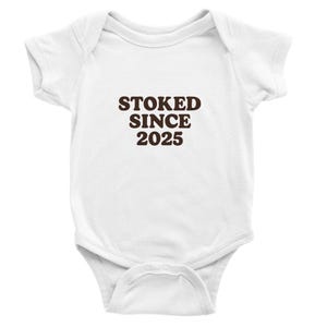 Stoked Since 2025 Baby Onesie – Cute Baby Bodysuit, New Baby Gift, 100% Cotton Short Sleeve Romper, Surf Baby Outfit, Birth Year Keepsake
