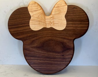 Minnie Mouse Inspired Charcuterie Board - Walnut and Maple Wood
