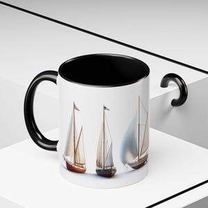 Nautical Sailboat Accent Coffee Mug | Perfect Gift for Sailing Lovers, Housewarming, Beach Decor, Maritime Enthusiasts, Ocean Lovers, Sailor