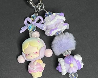 Customized Handmade Skullpanda Popbean Phone Charm Keychain Bag Charm