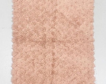 May include: A rectangular, plush rug in a soft, muted pink hue. The rug has a shaggy texture and a fringe detail along one edge. The rug is designed for home decor and adds warmth to any room.