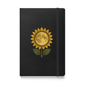 Sunflower Moon Notebook | Witchy Floral Journal for Lunar Thoughts & Golden Daydreams