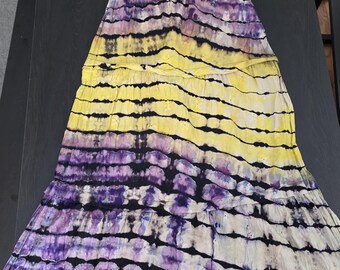 Sukienka Zara damska XS Tie Dyed w kolorze fioletowo-żółtym, 100% bawełny