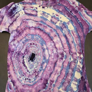 Geode Tie Dye T Shirt Large Blue Purple Waves
