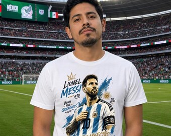 Camiseta de Lionel Messi para la Copa Mundial de la FIFA / Camiseta de leyenda del fútbol / Gráfico de Argentina / Camiseta para amantes del fútbol / Copa Mundial de Lionel Messi 2026 /