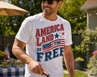 America Land of the Free T-shirt | Patriotic Flag Stars Stripes| Comfort Colors America Land of The Free T-shirt| 4th of July tshirt|
