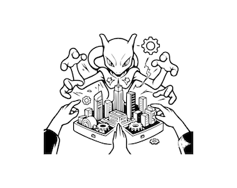 Mewtwo Pokémon Art SVG PNG JPG | Projekt cyfrowy dla rękodzieła