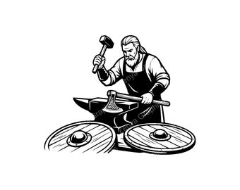Kowal wikingów SVG PNG JPG | Nordycki projekt kuźni do rzemiosła