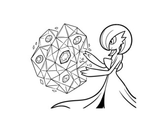 Gardevoir Pokémon Outline SVG PNG JPG | Sztuka cyfrowa do rękodzieła