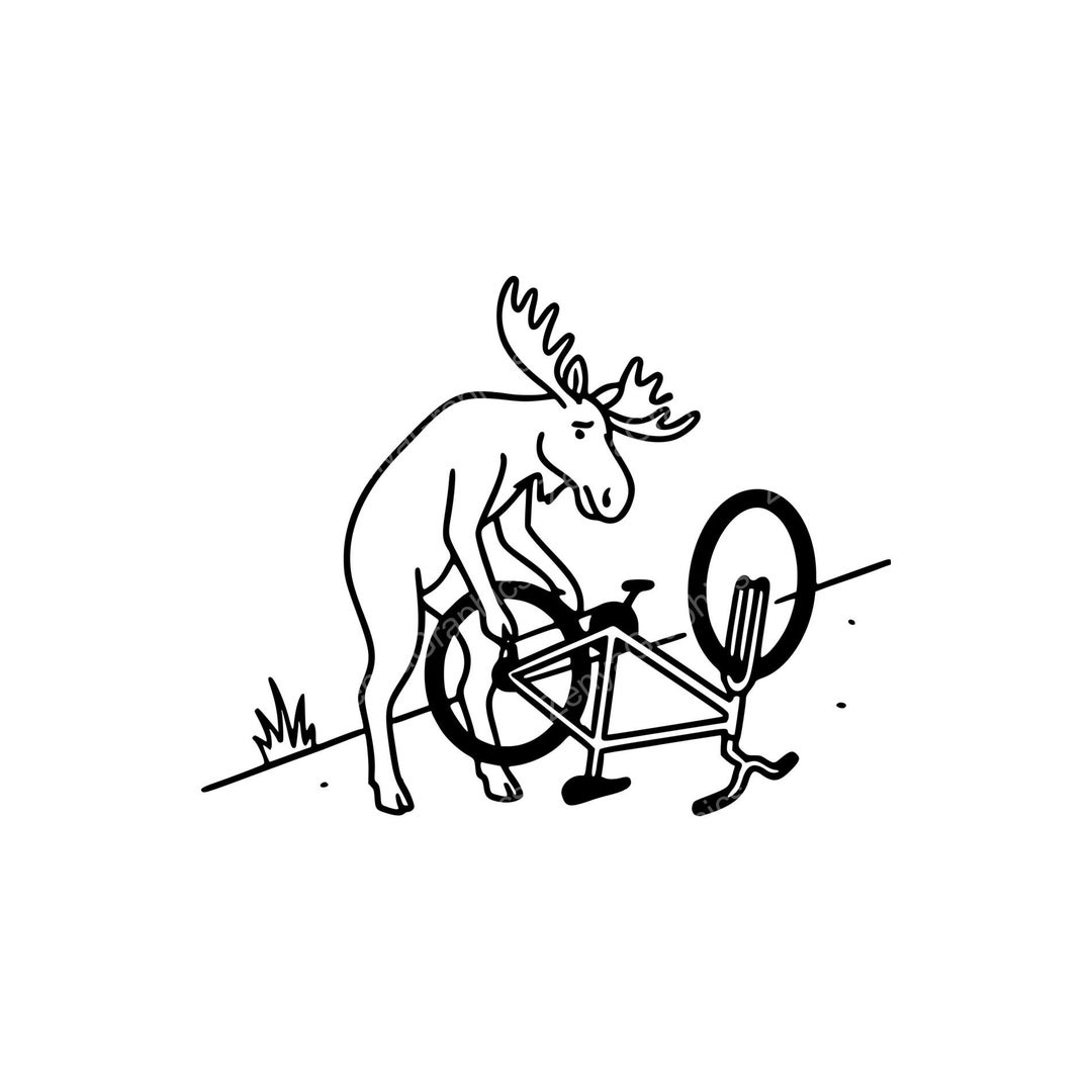 Moose Riders Svg Moose on Bicycle SVG PNG JPG | Fun Digital Design for Crafts - Etsy