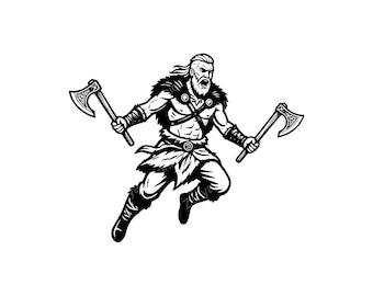 Projekt wojownika wikinga SVG PNG JPG | Sztuka mitologii nordyckiej do rękodzieła