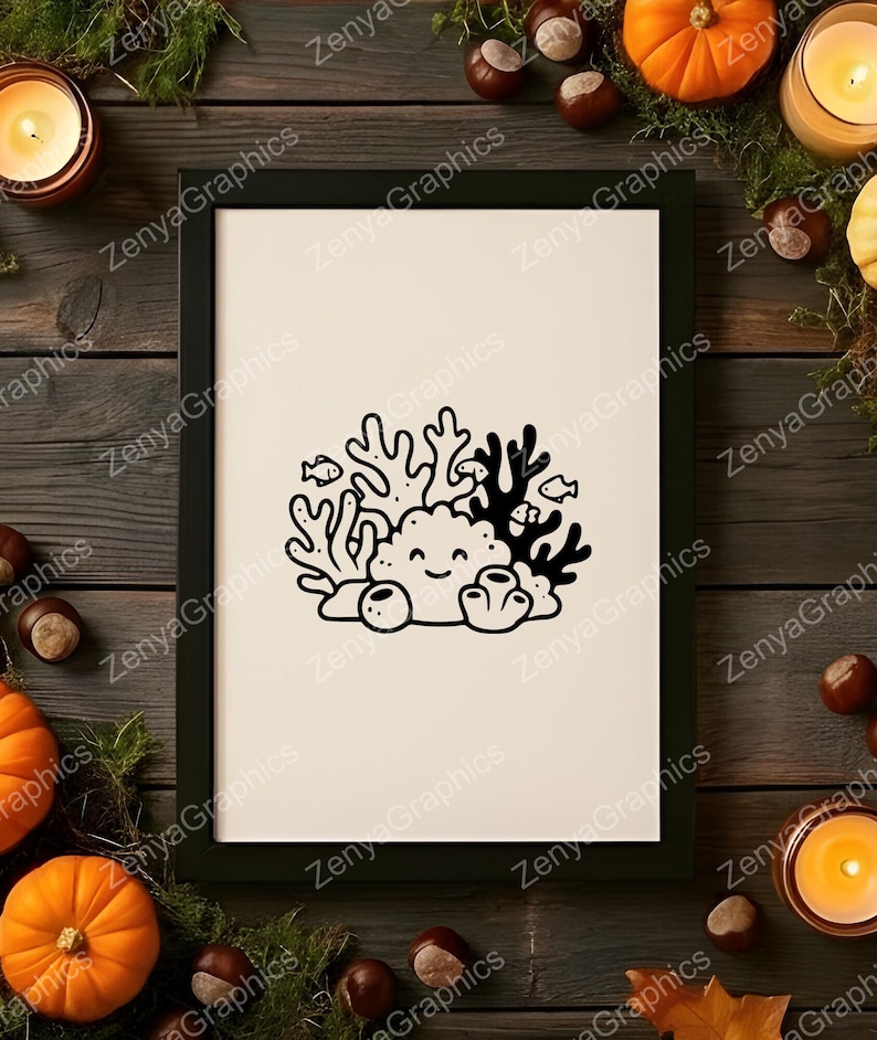 Cute Coral Reef Silhouette SVG PNG JPG | Ocean Theme Cut File for ...