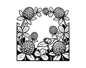 Flower and Ladybug SVG PNG JPG | Nature Cut File for Crafting