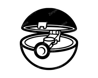 Pokeball Silhouette SVG PNG JPG | Digital Design for Crafts