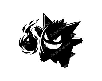 Gengar Pokemon SVG PNG JPG | Uroczy duch do rękodzieła