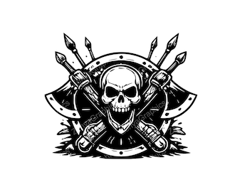 Viking Skull Design SVG PNG JPG | Norse Theme Graphic for Crafts