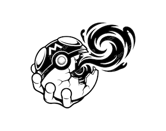 Mewtwo Digital Design SVG PNG JPG | Fajna grafika do druku